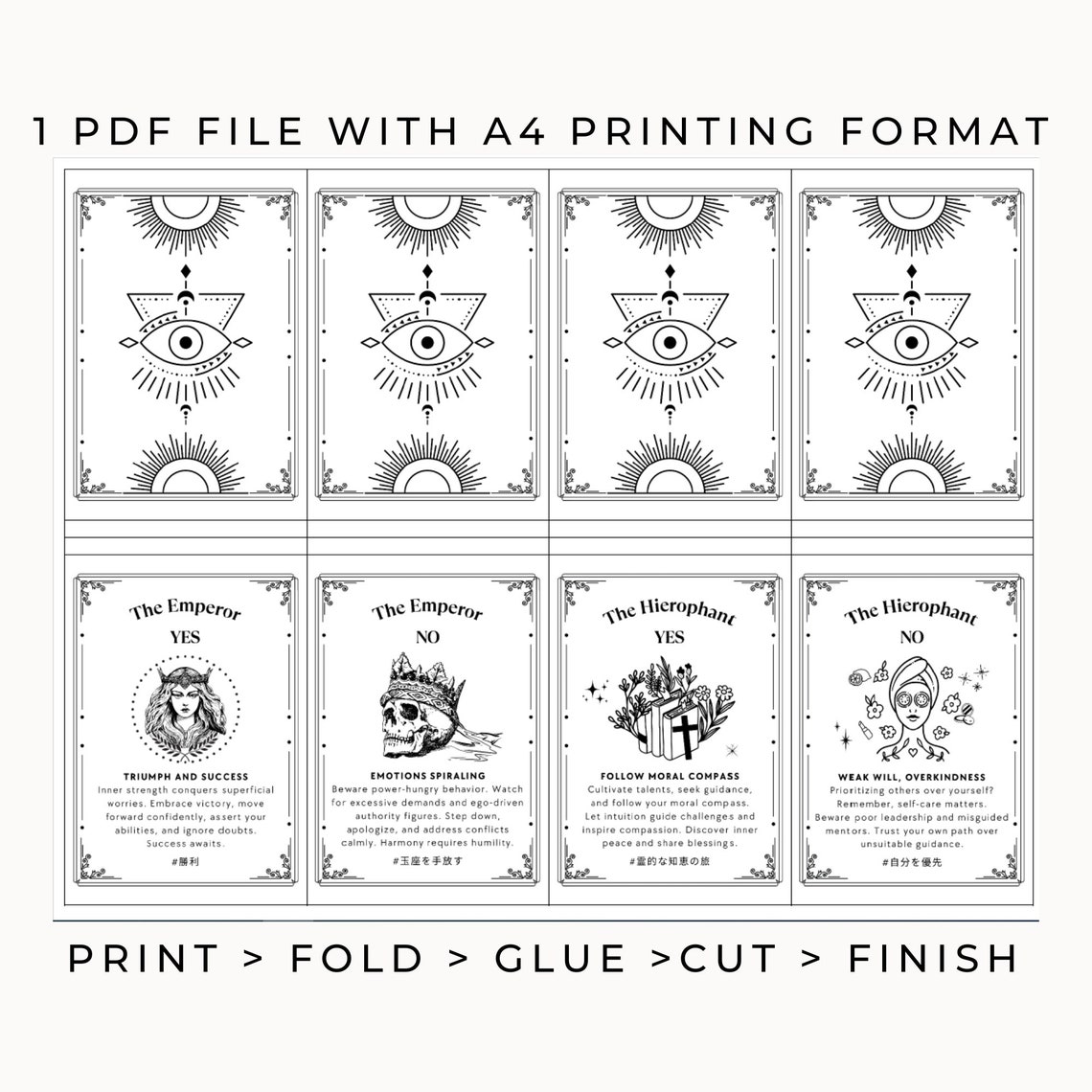 Printable Digital Tarot Deck for Beginners, Learning Tarot Deck 46 ...