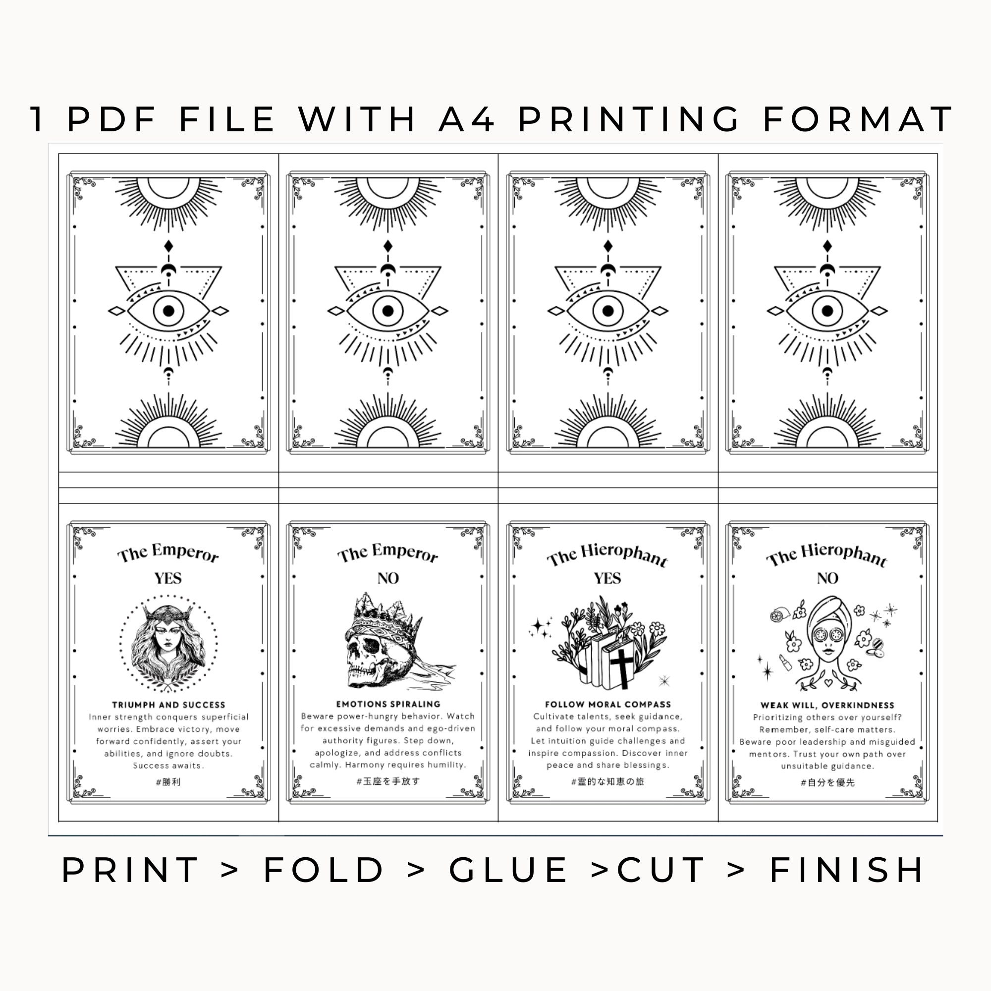 Printable Digital Tarot Deck for Beginners, Learning Tarot Deck 46 ...