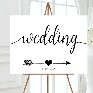 Hochzeitsschild, Wedding This Way Schild, Richtschild, SOFORT DOWNLOAD