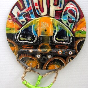 Hope Vinyl Record Wall Art – Hand-Painted 12” LP, Colorful Boho Decor
