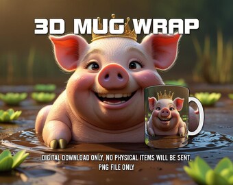 3D Mug Wrap, Mug Wrap Sublimation Design PNG, 11oz and 15oz, Coffee Cup Template, 3D Mug Press Design