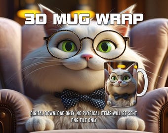 Opakowanie na kubek 3D, projekt sublimacji opakowania na kubek PNG, 11 uncji i 15 uncji, szablon kubka do kawy, projekt prasy do kubków 3D