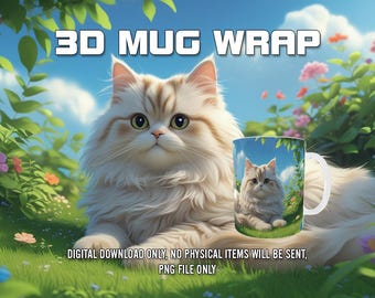 Opakowanie na kubek 3D, projekt sublimacji opakowania na kubek PNG, 11 uncji i 15 uncji, szablon kubka do kawy, projekt prasy do kubków 3D