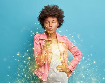 Stworzę złote, błyszczące nakładki na zdjęcia do fotografii kompozytowej, połyskujący brokatowy pył, pływający złoty brokat, tła bokeh.