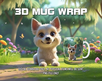 Opakowanie na kubek 3D, projekt sublimacji opakowania na kubek PNG, 11 uncji i 15 uncji, szablon kubka do kawy, projekt prasy do kubków 3D