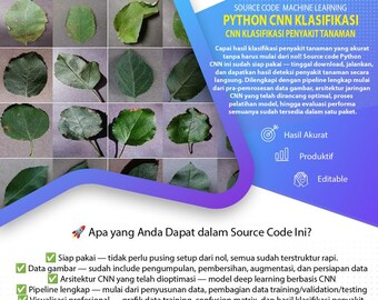 Python CNN-Quellcode für Pflanzenkrankheiten-Klassifizierung | Bereit zum Laufen | Nur Herunterladen & Ausführen!
