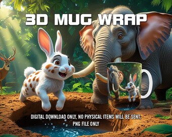 3D Mug Wrap, Mug Wrap Sublimation Design PNG, 11oz and 15oz, Coffee Cup Template, 3D Mug Press Design