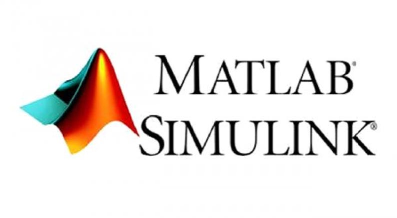 Puede incluir: El logotipo de MATLAB y Simulink presenta una forma estilizada abstracta en azul, rojo y naranja. El texto "MATLAB" y "SIMULINK" est&aacute; en negro, con el s&iacute;mbolo de marca registrada junto a cada palabra.