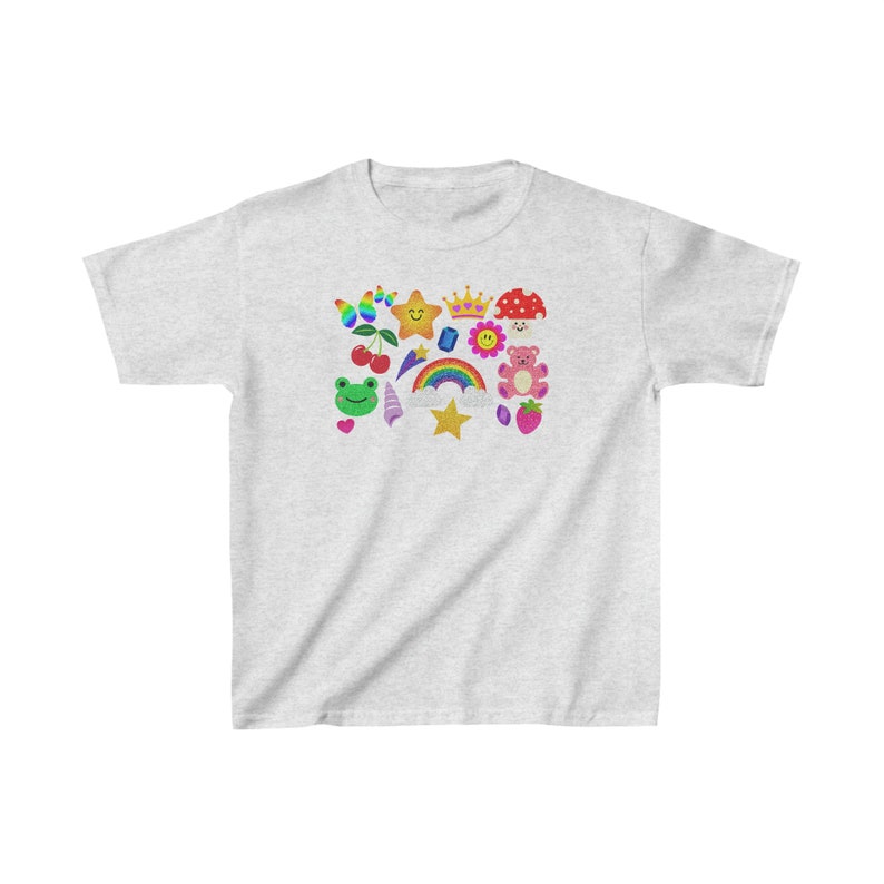Kidcore Baby Tee Y2K, Preppy Stuff, Kidcore Clothing, Coquette Top, Gen Z Shirt, Downtown Girl, Kawaii Clothes, Glitter Stickers, Y2K Baby image 2