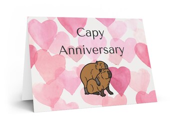 1 X Greeting Card - Capybara Capy Valentine's Day Cartoon Animal Love Anniversary Partner Birthday Girlfriend Boyfriend Friend #79574