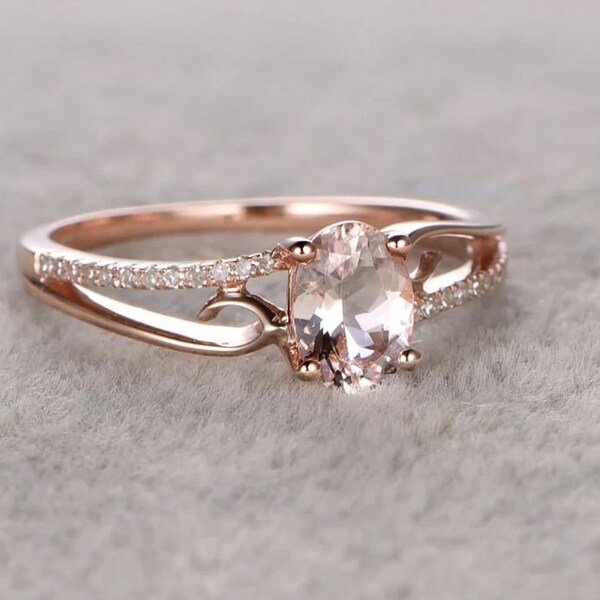 Rose Gold Morganite Ring - Etsy