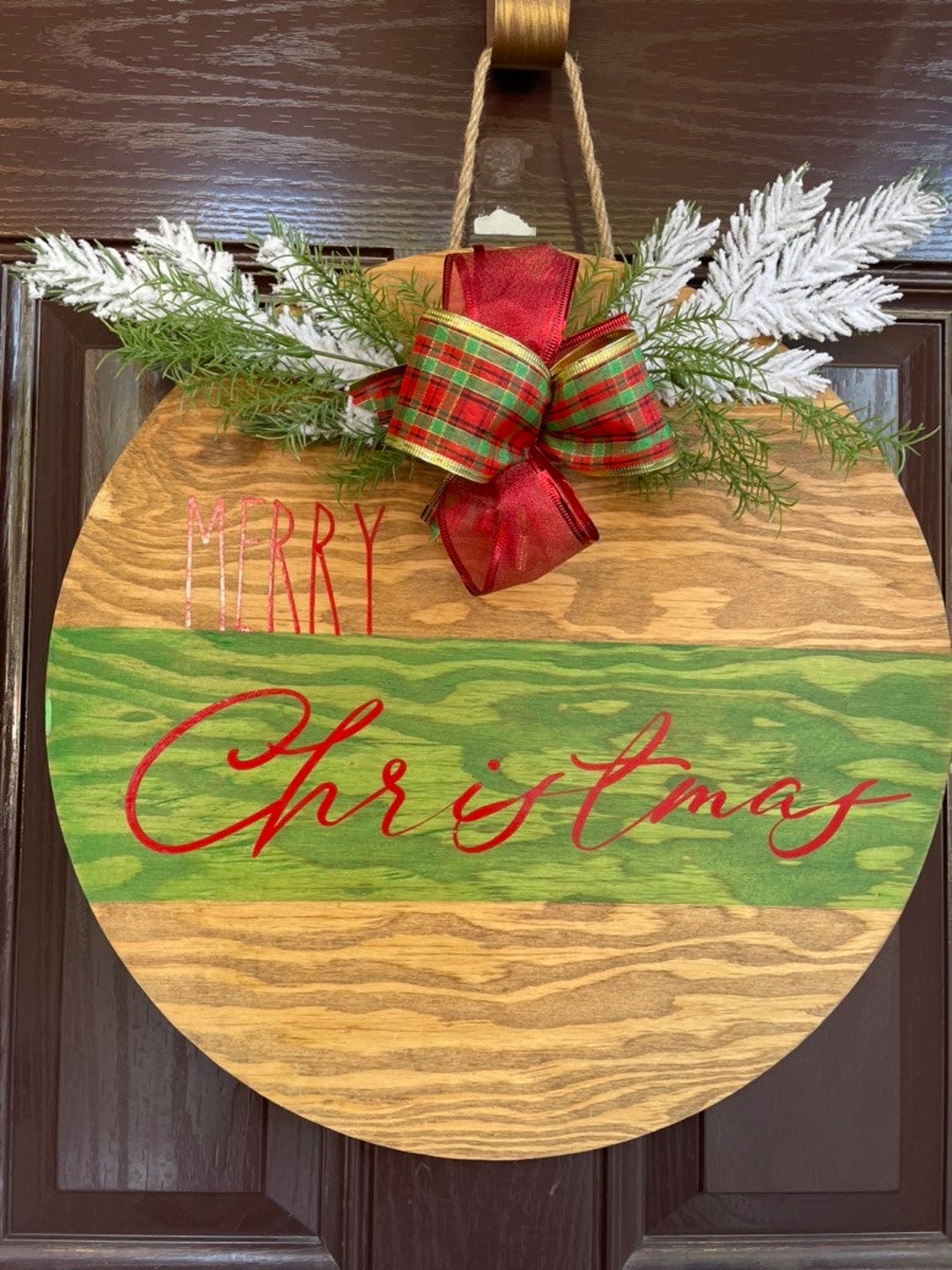 Merry Christmas Door Sign Etsy