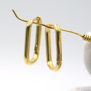 14K Gold Large Hoop Earrings, Hammered Hoop Earrings,  Classic Hoops, Textured Circle Earrings, Unique Hoop Earrings, U Shape Earrings