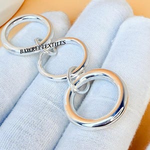 925 Sterling Silver  Multi Link Ring, Two Tone Multi Link Connected Ring, Eternity Statement Ring, Interlocking Ring, Chunky Connected Ring