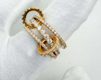 Anello interlock in argento sterling: fascia dell'eternità bicolore