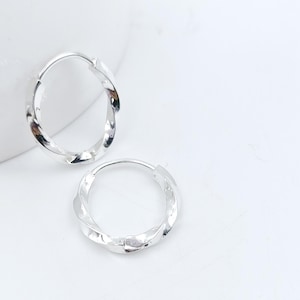 925 Sterling Silver Teardrop Hoop Earring, Tapered Hoop, Teardrop Huggie Earring, Thick Hoop Earring, Silver Hoop Earring Plain Hoop Earring