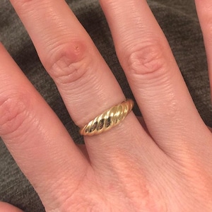 14K Gold Filled Ring for Women, Croissant Ring, Stackable Ring, Chunky Gold Ring, Dome Ring, Signet Ring for Women, Gift for Mom