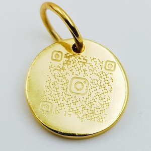 Sterling Silver Custom QR Code Necklace: Personalized Charm Pendant