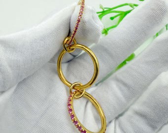 Rubin und CZ Sterling Silber Multi Band Ring - 14K Gold gefüllt
