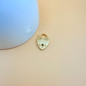 14K Gold Openable Heart Padlock Pendant Engraved Heart Love Lock with Padlock pendent Side Openable Padlock Heart Padlock Gold Heart Padlock