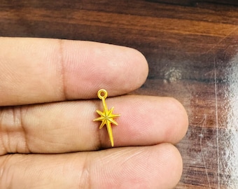 14K Gold North Star Pendant: Dainty Celestial Charm