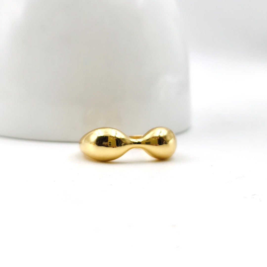 14K Gold Dome Ring: Chunky Stacking Midi Ring - Etsy
