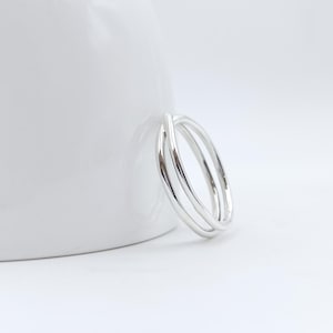 Serrure en argent sansonnet 925, bague Trinity en argent, anneau à rouler, bague noeud d'amour, bague nid, bague de la Trinité, anneaux entrelacés, bague délicate
