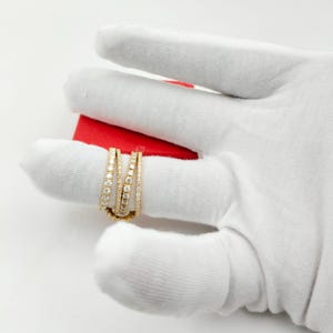 14K Gold Linking rings interlocking, Multi-band ring layer, Diamond Gold bands chunky, Dainty thin, Luxurious best gift for Her