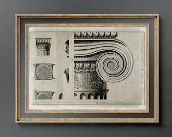 Ionic Column Capital Vintage Architecture Print (Printable Wall Art)
