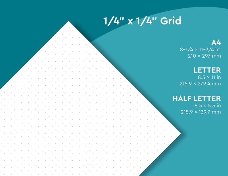 Printable DOTTED Grid Paper in Inches and Millimeters, 5x5mm Grid ...