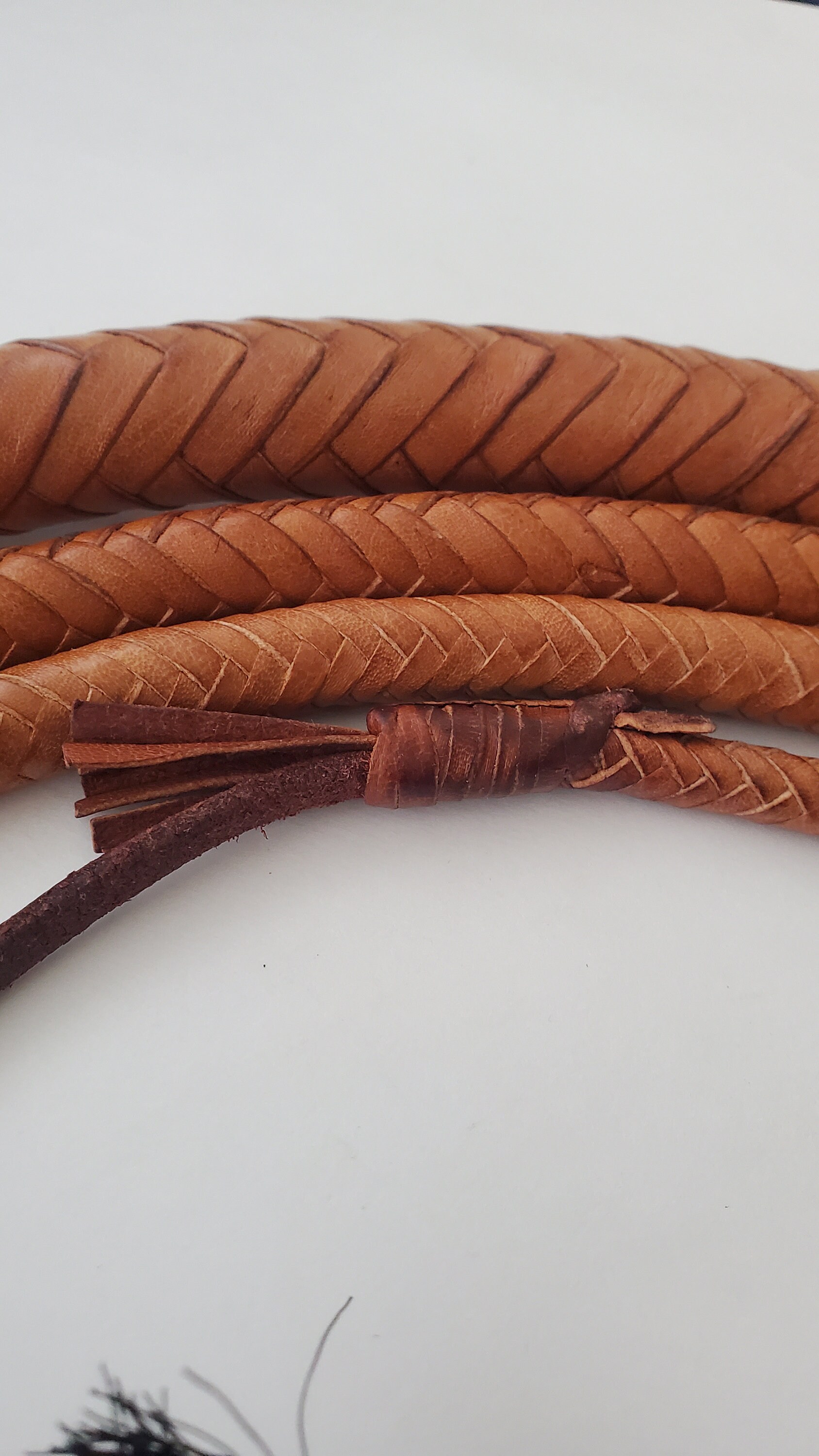 Indiana Jones Style 6 Foot 8 Plait Black Bullwhip Para Cord Nylon Bull Whip