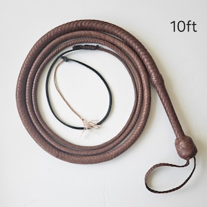 Indiana Jones Bullwhip Cosplay. 10ft 12 strands KOTCS edition in glazed brandy