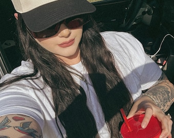 Order Me A Dr Pepper Please Embroidered Trucker Hat