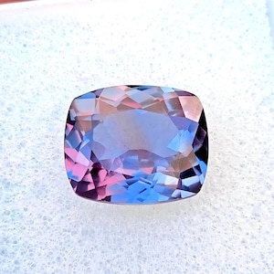 Alexandrite Stone,Loose Faceted Long Cushion Shape,June Birthstone For Jewelry 8×10MM- 10×12MM Ring Size Color Change Stone