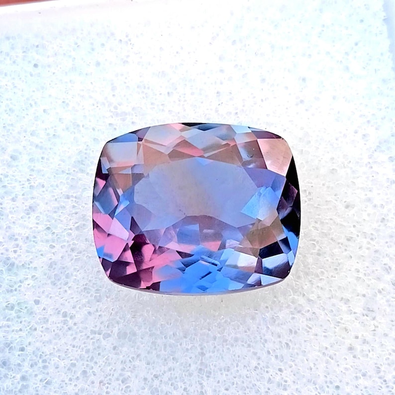 Alexandrite Stone,Loose Faceted Long Cushion Shape,June Birthstone For Jewelry 8×10MM- 10×12MM Ring Size Color Change Stone