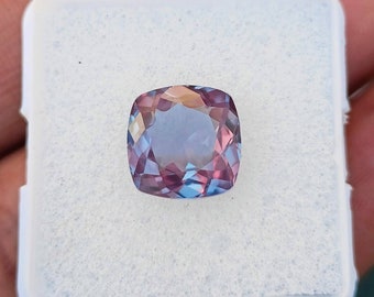 Alexandrite Stone,Loose Faceted Cut Cushion Shape,June Birthstone For Jewelry 6MM-10MM Ring Size Color Change Stone