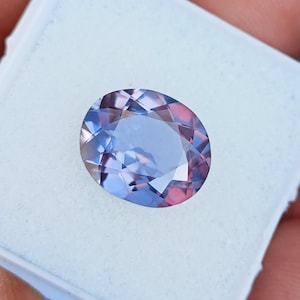 6x8-10x12mm Alexandrite Stone Loose Oval Shape Gemstone,Color Change June Birthstone For Jewellery Making