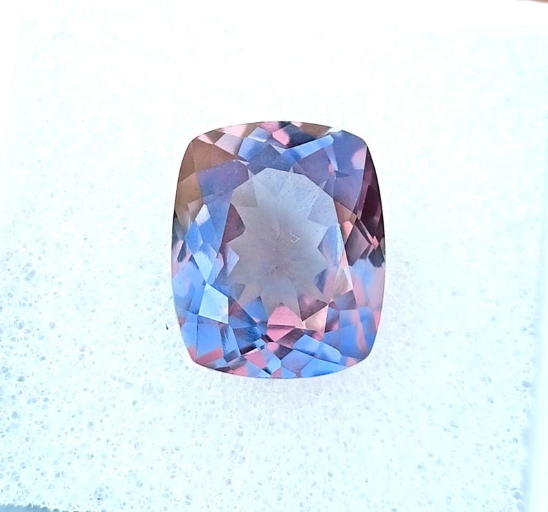 Alexandrite Stone,Loose Faceted Long Cushion Shape,June Birthstone For Jewelry 8×10MM- 10×12MM Ring Size Color Change Stone
