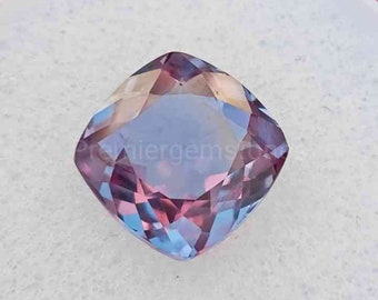 Alexandrite Stone,Loose Faceted Cut Cushion Shape,June Birthstone For Jewelry 6MM-10MM Ring Size Color Change Stone