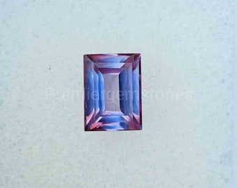 Pietra di alessandrite pietra preziosa sciolta a forma di baguette pietra portafortuna di giugno per anelli e gioielli 6 × 8 mm