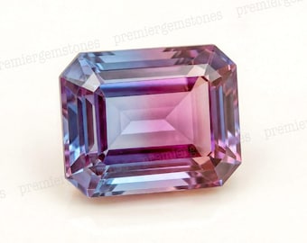 Alexandrite Stone Loose Gemstone Octagon Shape June Birthstone For Ring & Jewelry 6×8MM-10×12MM