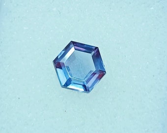 Alexandrite Stone,Loose Faceted Hexagon Shape,June Birthstone For Jewelry 6MM-7MM Ring Size Color Change Stone