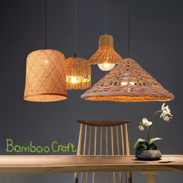 Wicker Pendant Light Etsy