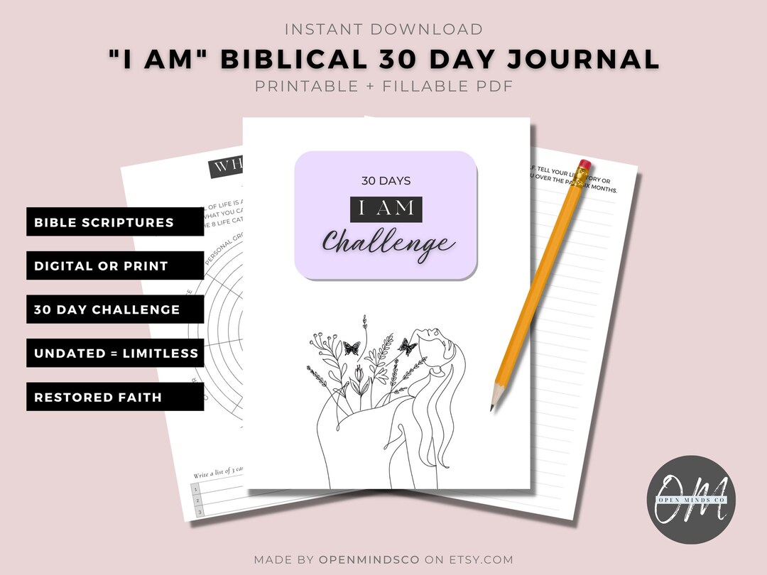Bible Study Self Care Journal for Women, Digital Journal, A4 Size Printable, Undated, Bible ...