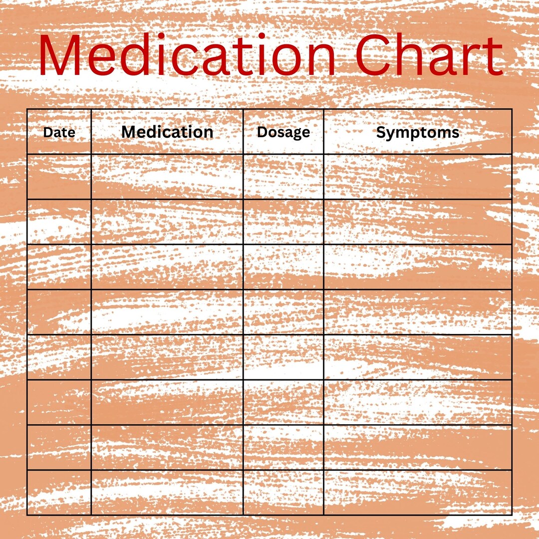 Medication Chart for Livestock Etsy