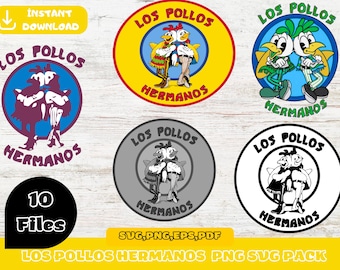 Los Pollos Hermanos digitaal downloadpakket PNG SVG | Clip-art- en afbeeldingsbestanden, ontwerp tv-serie, Breaking Bad Fun, shirtontwerp Los Pollos