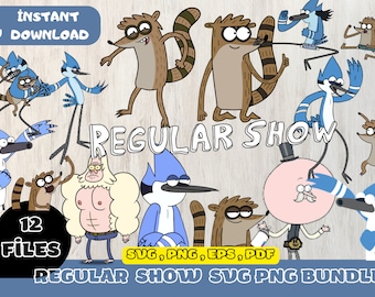 Regular Show Digital Download Pack PNG SVG JPG |clip art and image files,shirts design ,Cartoon Bundle,Birthday invitation under the sea