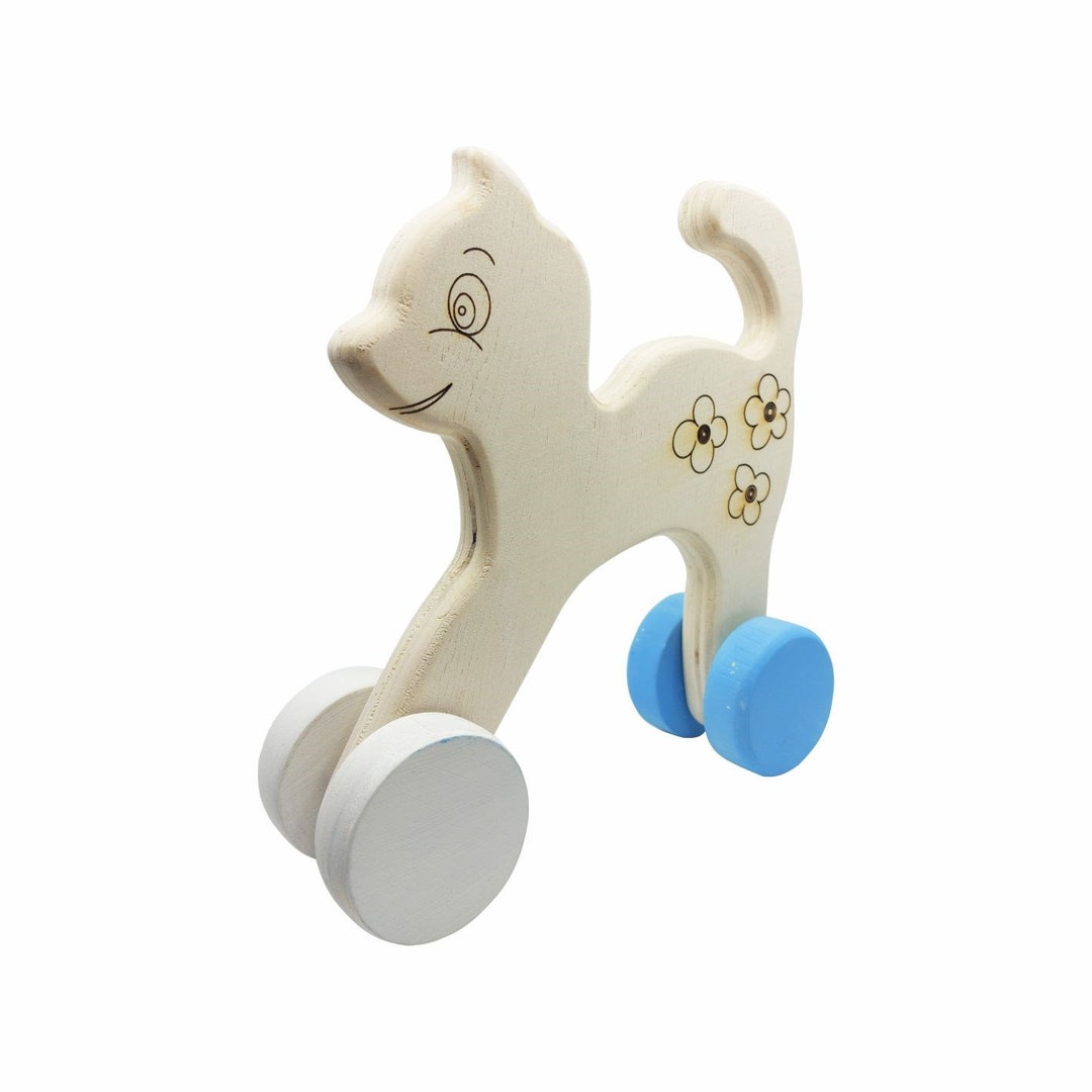 Natural Wooden Cat Toy Natural Wood Ecofriendly Baby Toy Etsy