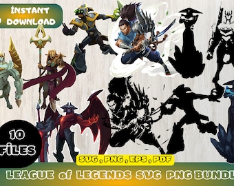 League of Legends digitaal downloadpakket PNG SVG JPG| illustraties en afbeeldingsbestanden, shirtsontwerp, cartoonbundel, verjaardagsuitnodiging onder de zee