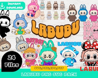 Labubu digitaal downloadpakket PNG SVG | Clip Art en afbeelding, verjaardagsuitnodiging Under the Sea, Labubu-clipart, Labubu-png, schattige Labubu-vector